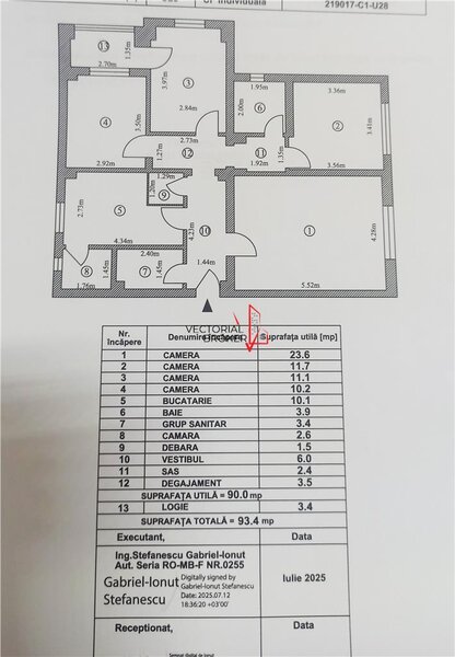 Piata Muncii Metrou 4 camere decomandate, centrala proprie, 94mp,